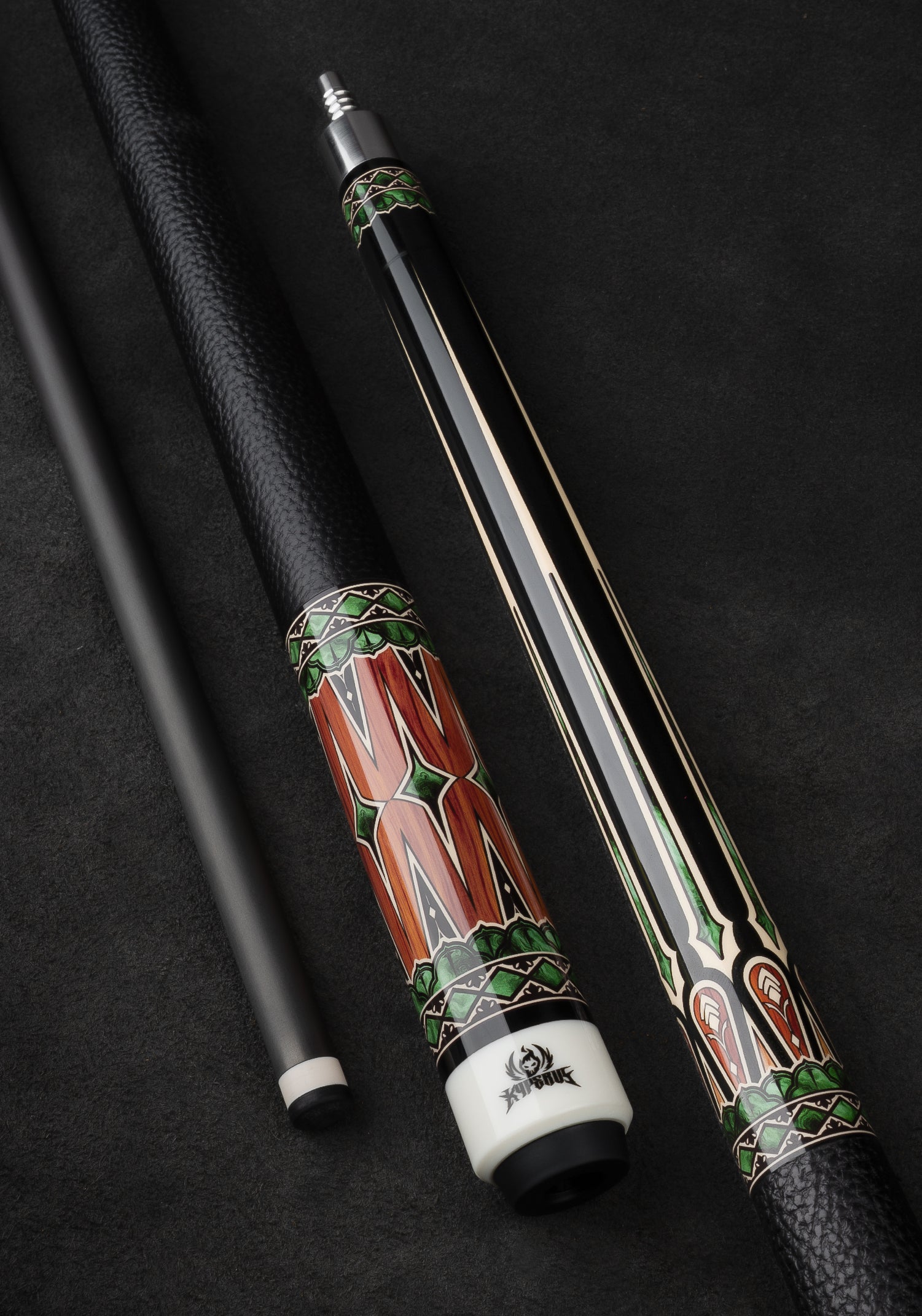 Iguarous Carbon Pool Cue, Hard Maple Cue Butt, Genuine Leather Wrap