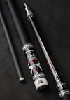 Ivarok Carbon Pool Cue, Hard Maple Cue Butt, Genuine Leather Wrap