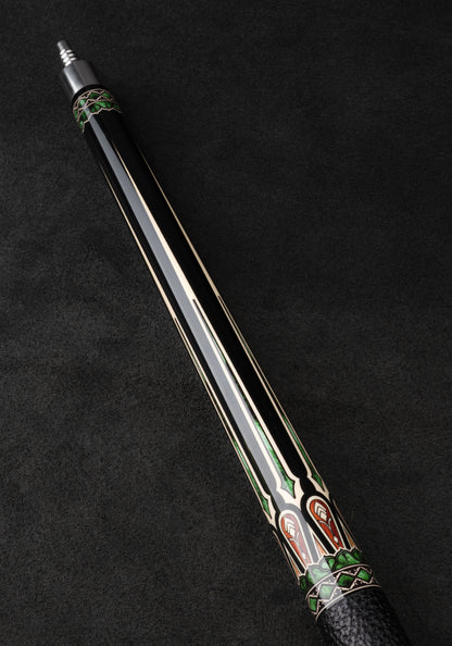 Iguarous Carbon Pool Cue, Hard Maple Cue Butt, Genuine Leather Wrap