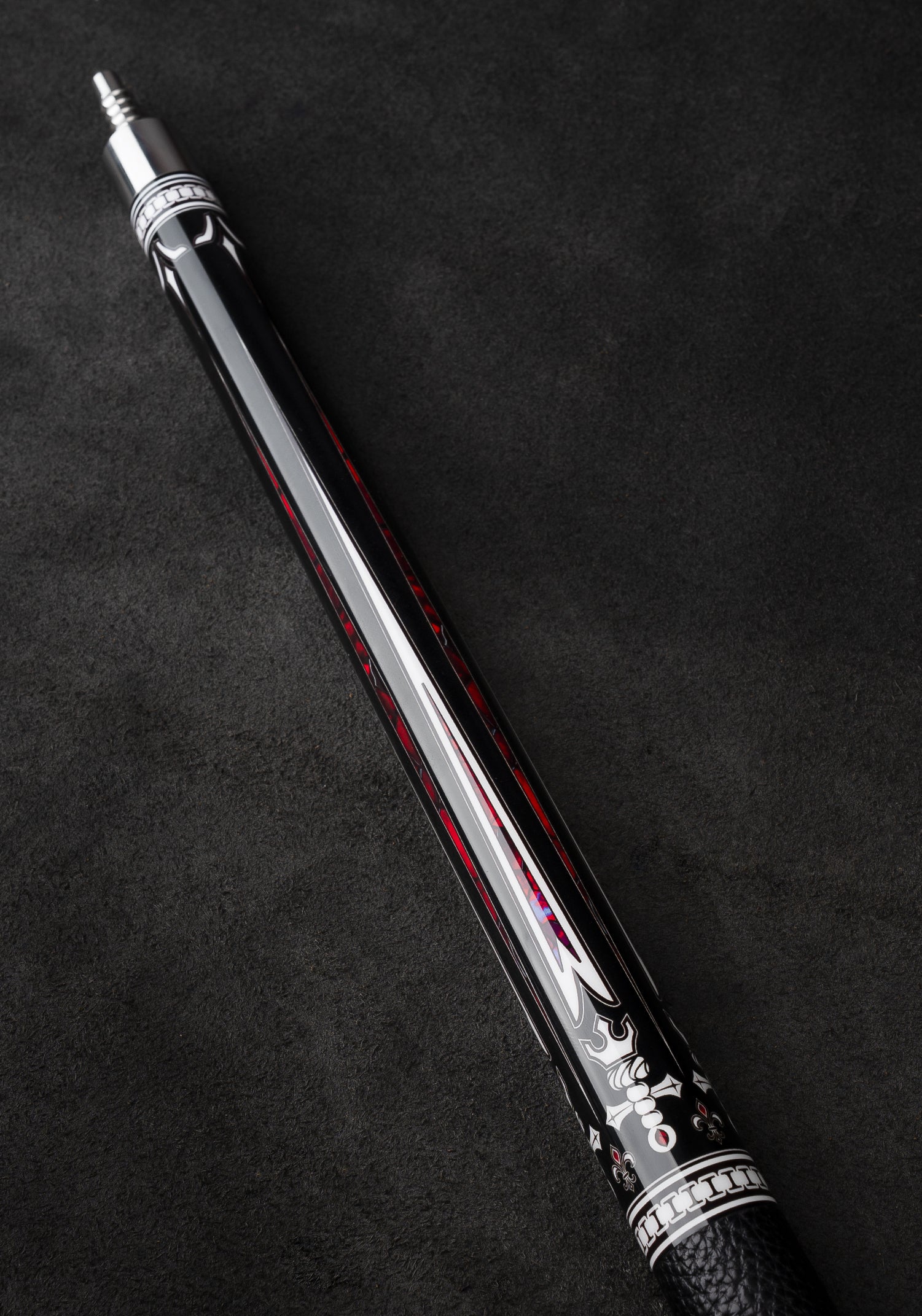 Ivarok Carbon Pool Cue, Hard Maple Cue Butt, Genuine Leather Wrap