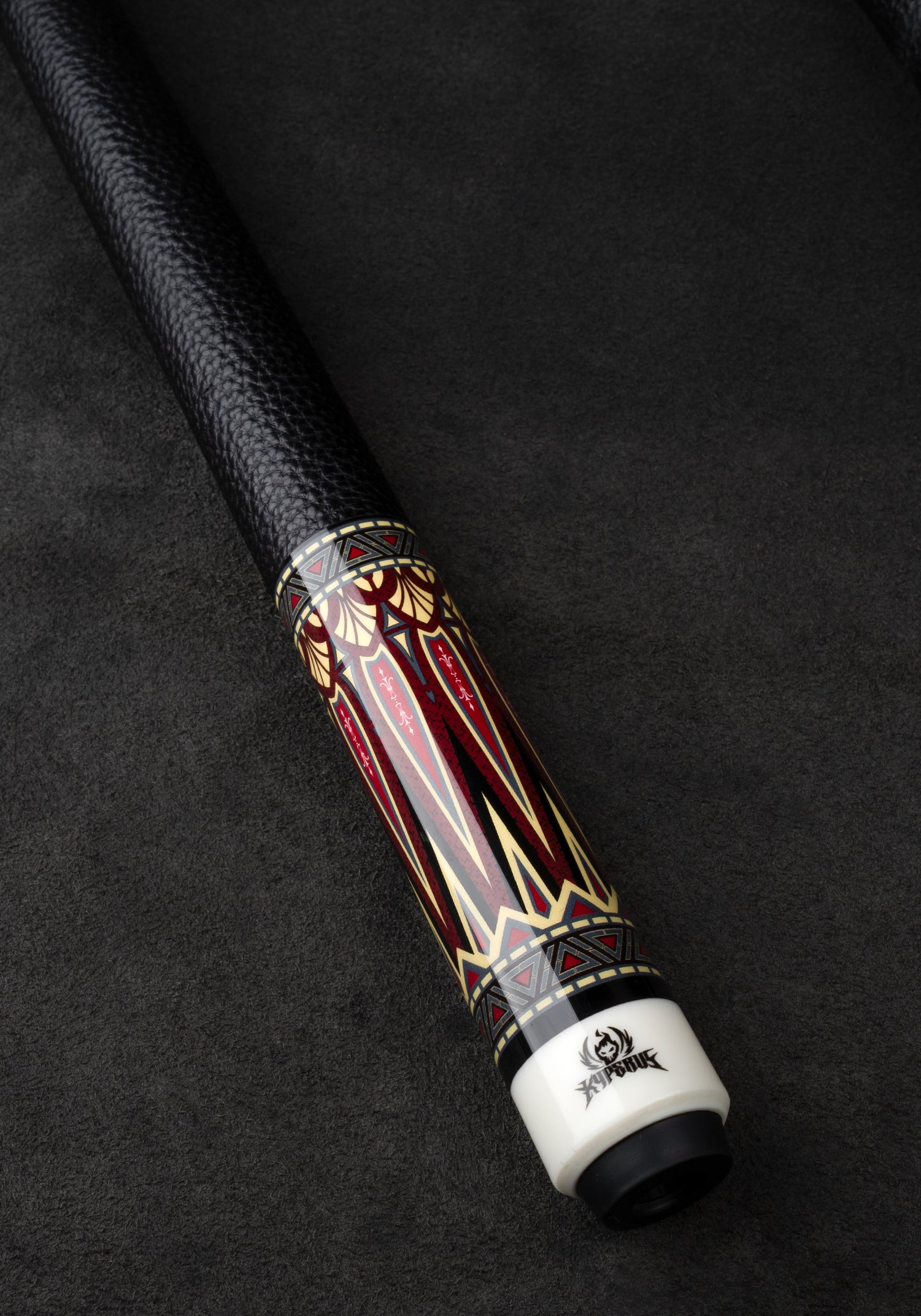 Nekhakh Carbon Pool Cue, Hard Maple Cue Butt, Genuine Leather Wrap