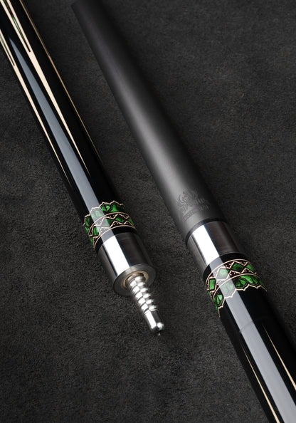Iguarous Carbon Pool Cue, Hard Maple Cue Butt, Genuine Leather Wrap
