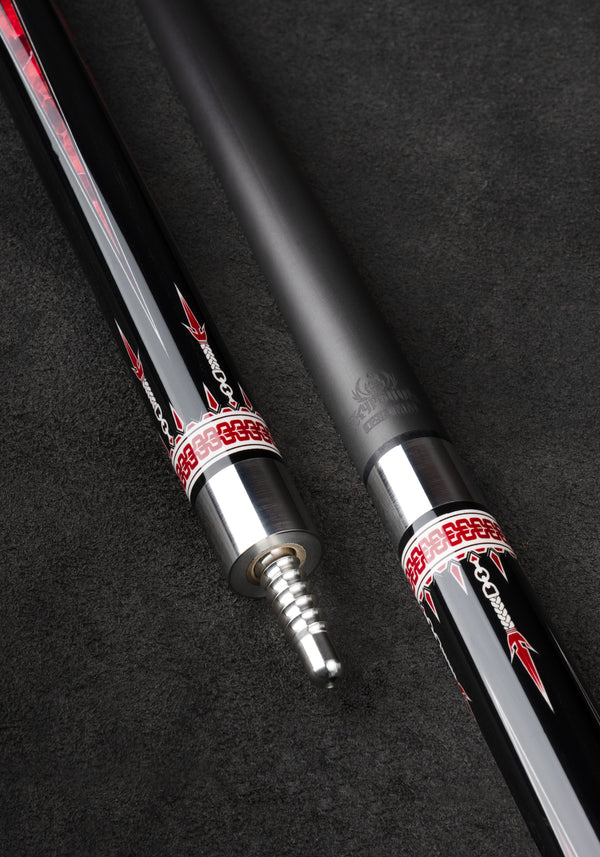 Re:venant Carbon Pool Cue, Hard Maple Cue Butt, Genuine Leather Wrap - alternate