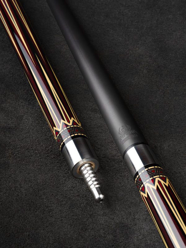 Nekhakh Carbon Pool Cue, Hard Maple Cue Butt, Genuine Leather Wrap — alternate