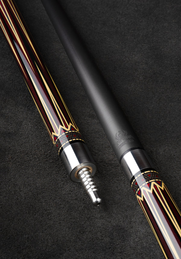 Nekhakh Carbon Pool Cue, Hard Maple Cue Butt, Genuine Leather Wrap - alternate