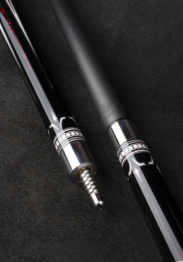 Ivarok Carbon Pool Cue, Hard Maple Cue Butt, Genuine Leather Wrap - alternate