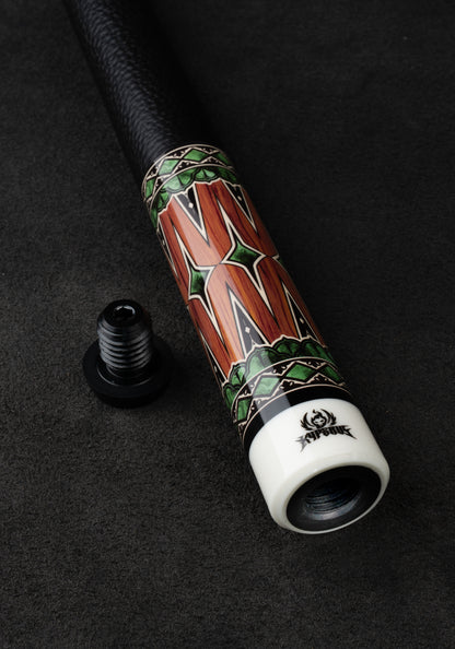 Iguarous Carbon Pool Cue, Hard Maple Cue Butt, Genuine Leather Wrap