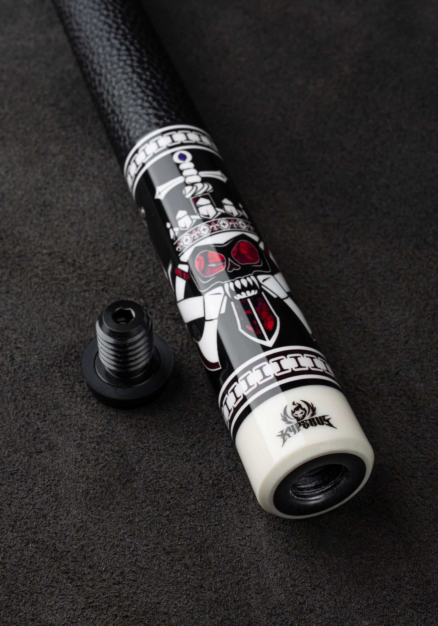 Ivarok Carbon Pool Cue, Hard Maple Cue Butt, Genuine Leather Wrap