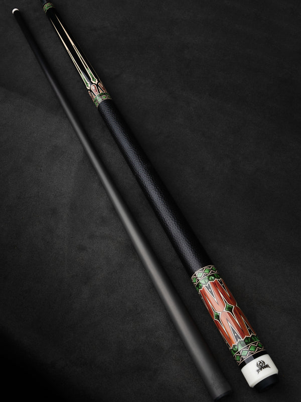 Iguarous Carbon Pool Cue, Hard Maple Cue Butt, Genuine Leather Wrap — alternate