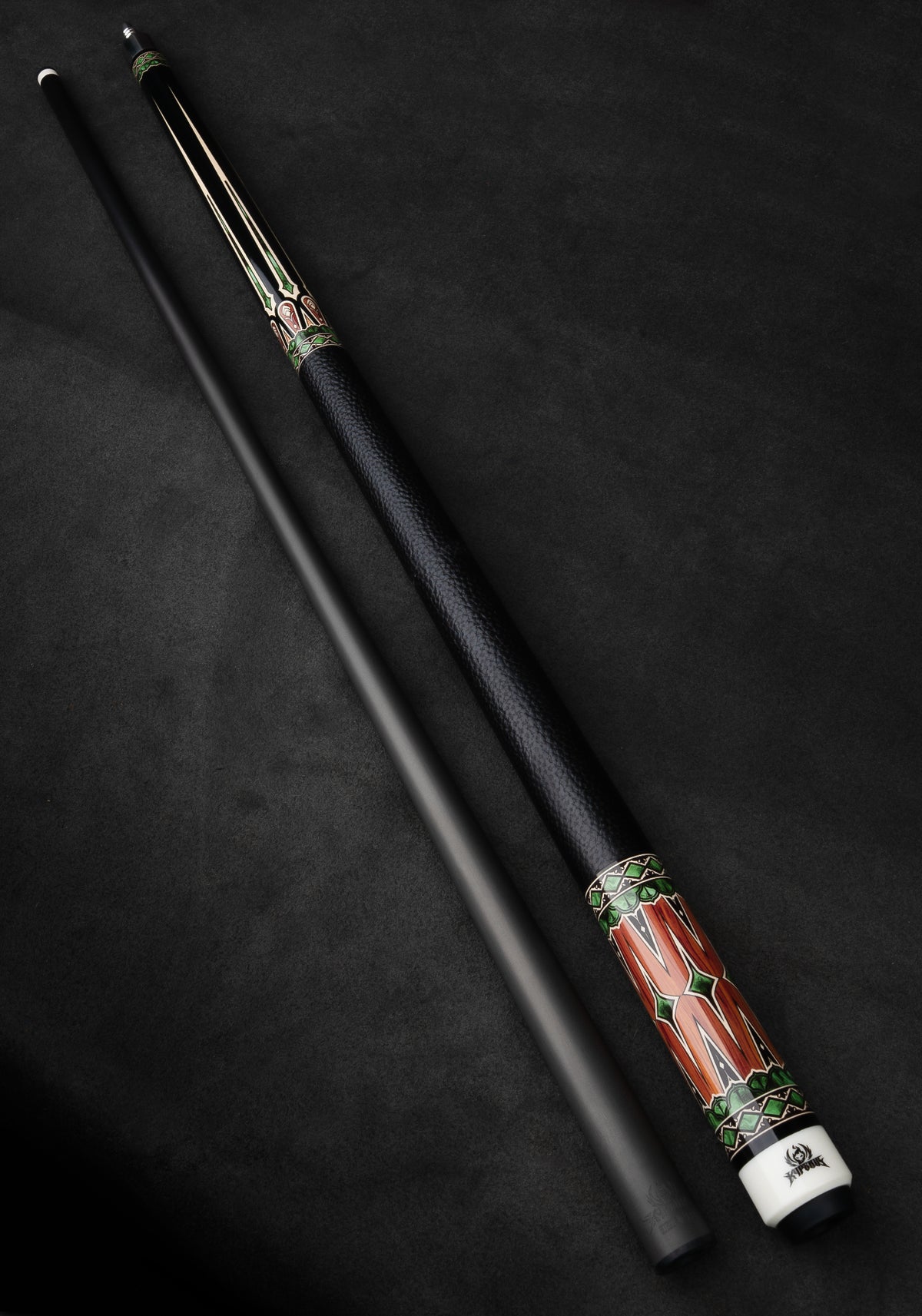 Iguarous Carbon Pool Cue, Hard Maple Cue Butt, Genuine Leather Wrap