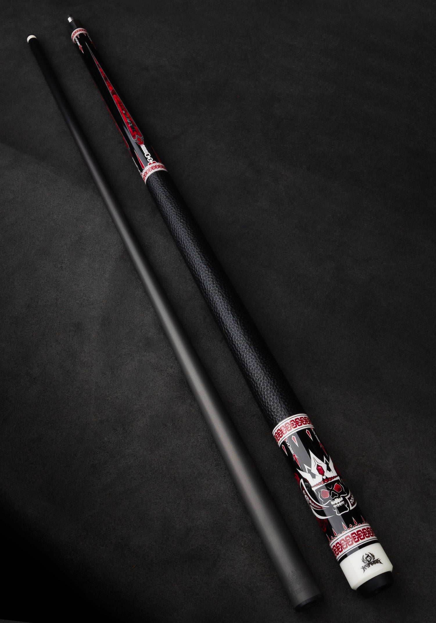 Re:venant Carbon Pool Cue, Hard Maple Cue Butt, Genuine Leather Wrap