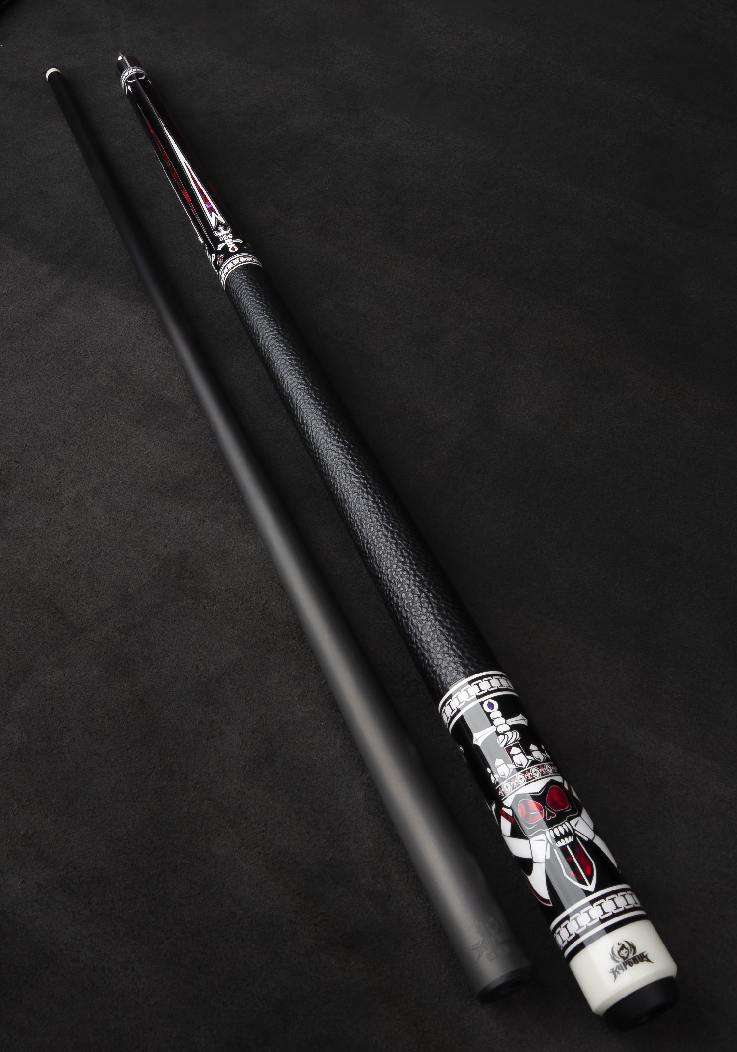 Ivarok Carbon Pool Cue, Hard Maple Cue Butt, Genuine Leather Wrap