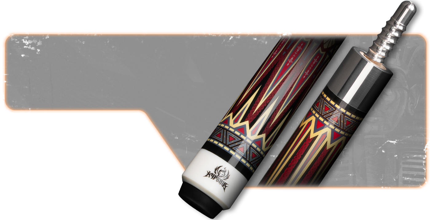 Nekhakh Carbon Pool Cue, Hard Maple Cue Butt, Genuine Leather Wrap