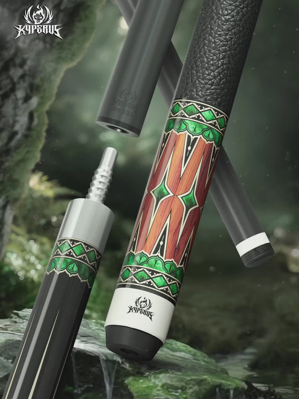 Iguarous Carbon Pool Cue, Hard Maple Cue Butt, Genuine Leather Wrap