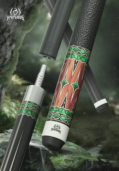Iguarous Carbon Pool Cue, Hard Maple Cue Butt, Genuine Leather Wrap